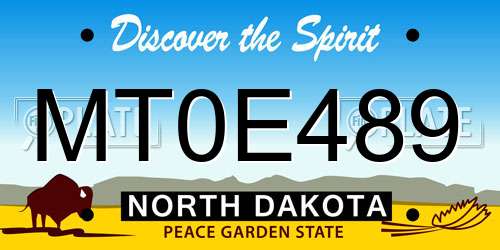 MT0E489 North Dakota License Plate