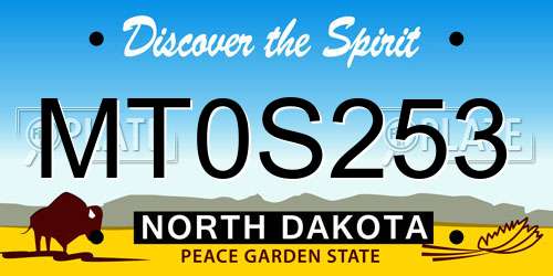 MT0S253 North Dakota License Plate