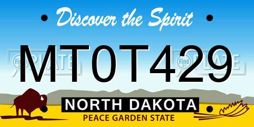 MT0T429 North Dakota License Plate