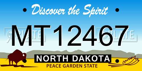 MT12467 North Dakota License Plate
