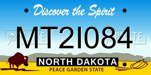 MT2I084 North Dakota License Plate