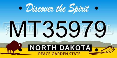 MT35979 North Dakota License Plate