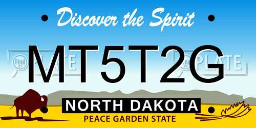 MT5T2G North Dakota License Plate