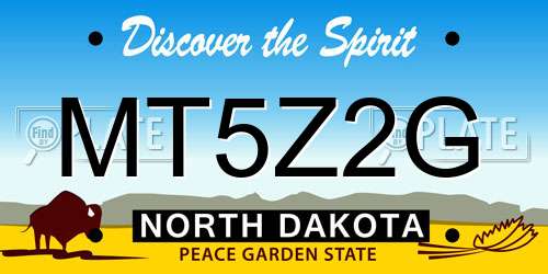 MT5Z2G North Dakota License Plate