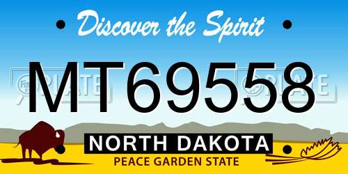 MT69558 North Dakota License Plate