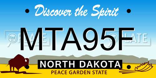 MTA95F North Dakota License Plate