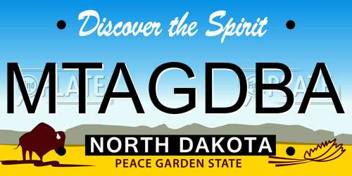 MTAGDBA North Dakota License Plate