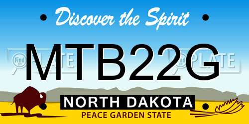 MTB22G North Dakota License Plate