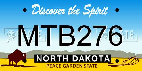 MTB276 North Dakota License Plate