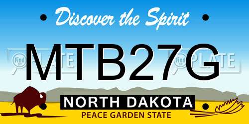 MTB27G North Dakota License Plate