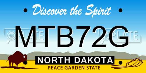 MTB72G North Dakota License Plate