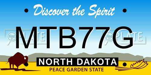 MTB77G North Dakota License Plate