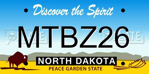 MTBZ26 North Dakota License Plate