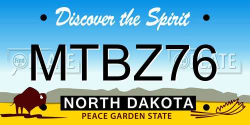 MTBZ76 North Dakota License Plate