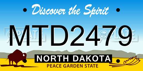 MTD2479 North Dakota License Plate