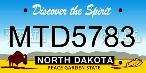 MTD5783 North Dakota License Plate