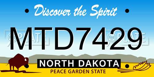 MTD7429 North Dakota License Plate