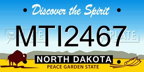 MTI2467 North Dakota License Plate