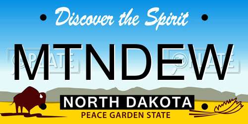 MTNDEW North Dakota License Plate