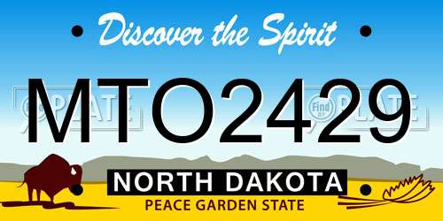 MTO2429 North Dakota License Plate