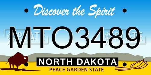 MTO3489 North Dakota License Plate
