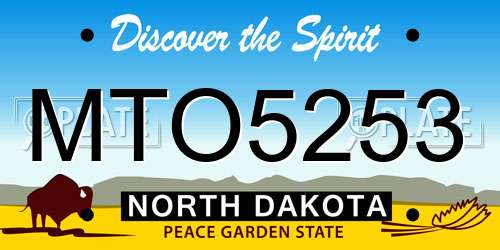MTO5253 North Dakota License Plate