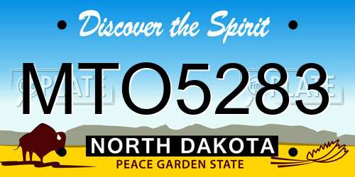 MTO5283 North Dakota License Plate