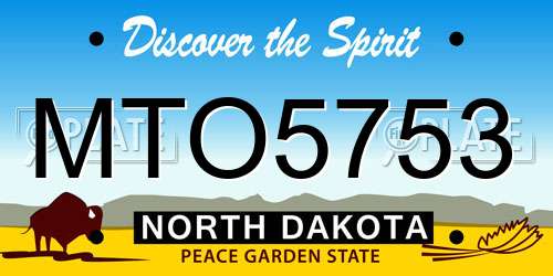 MTO5753 North Dakota License Plate