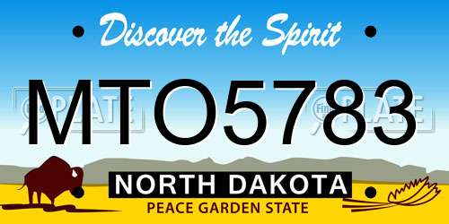 MTO5783 North Dakota License Plate