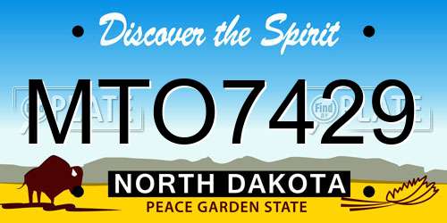 MTO7429 North Dakota License Plate