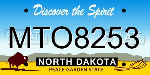 MTO8253 North Dakota License Plate