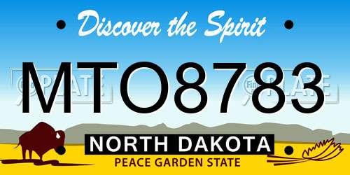 MTO8783 North Dakota License Plate