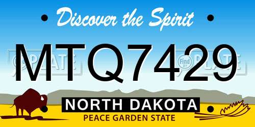 MTQ7429 North Dakota License Plate
