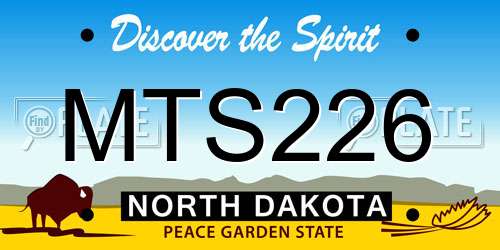 MTS226 North Dakota License Plate