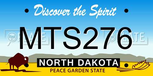 MTS276 North Dakota License Plate