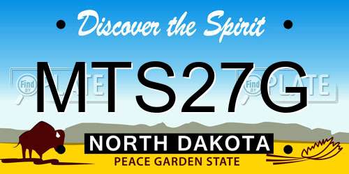 MTS27G North Dakota License Plate