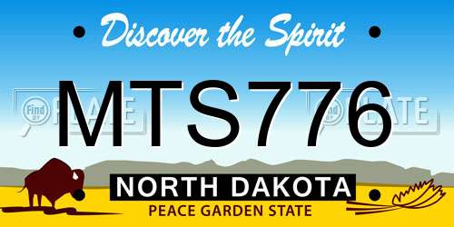 MTS776 North Dakota License Plate