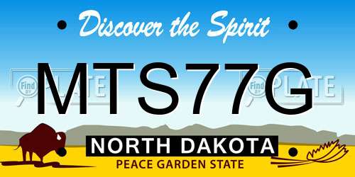 MTS77G North Dakota License Plate