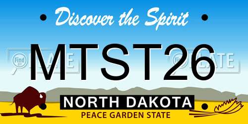 MTST26 North Dakota License Plate