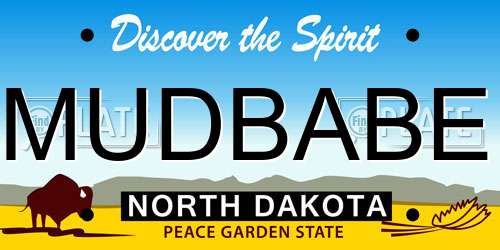 MUDBABE North Dakota License Plate