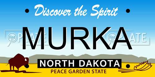 MURKA North Dakota License Plate