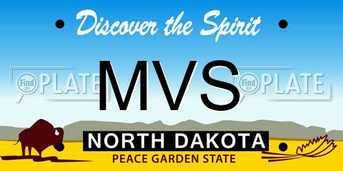 MVS North Dakota License Plate