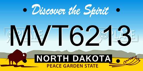 MVT6213 North Dakota License Plate