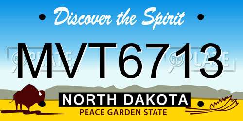 MVT6713 North Dakota License Plate