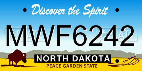 MWF6242 North Dakota License Plate