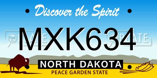 MXK634 North Dakota License Plate