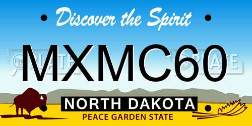 MXMC60 North Dakota License Plate