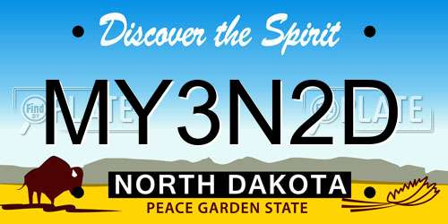 MY3N2D North Dakota License Plate