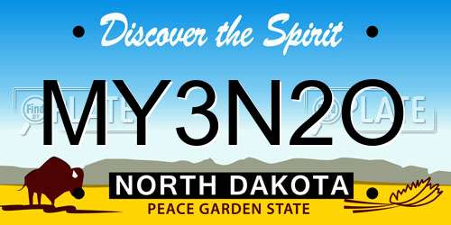 MY3N2O North Dakota License Plate