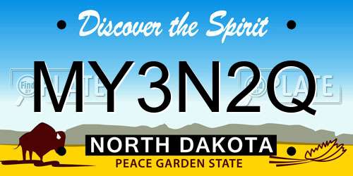MY3N2Q North Dakota License Plate